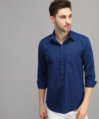 ARRONE Men Solid Casual Blue Shirt