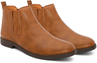 FENTACIA Boots For Men(Tan , 6)