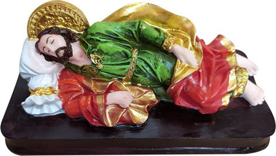 Divine Creations Sleeping St Joseph Statue Decorative Showpiece  -  4 cm(Polyresin, Multicolor)