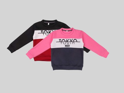 Trendy World Full Sleeve Color Block, Printed Boys & Girls Sweatshirt