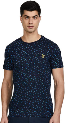 Jonney Printed Men Round Neck Blue T-Shirt
