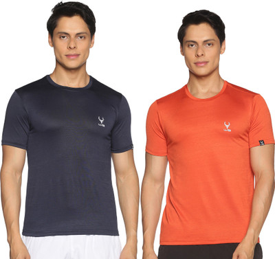 Wildbrocket Printed Men Round Neck Blue, Orange T-Shirt