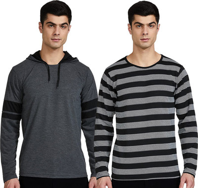 Jonney Solid Men Round Neck Multicolor T-Shirt