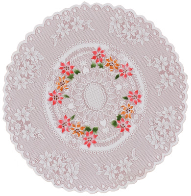 EASTTARDOMM Cotton 2 Seater Floral Table Cover(Pink (Small), Net Cloth)