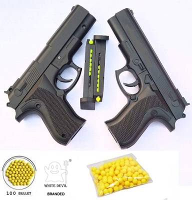 White Devil Sports Laser Air Gun With Red Laser Pistol Kids Toy set of 2 Guns &amp; Darts  (Black)