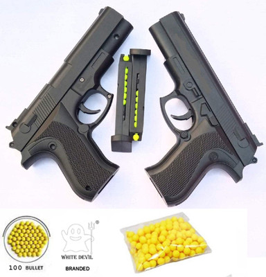 White Devil Sports Laser Air Gun With Red Laser Pistol Kids Toy set of 2 Guns & Darts(Black)