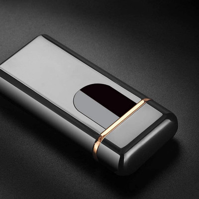 Viraan Fingerprint Pocket Size Electric Rechargeable Touch Sensor ( BLACK ) Cigarette Lighter(Black)