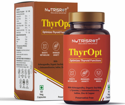 Nutrisrot ThyrOpt Herbal Thyroid Supplement for Optimized Thyroid Functions & Metabolism(60 Capsules)