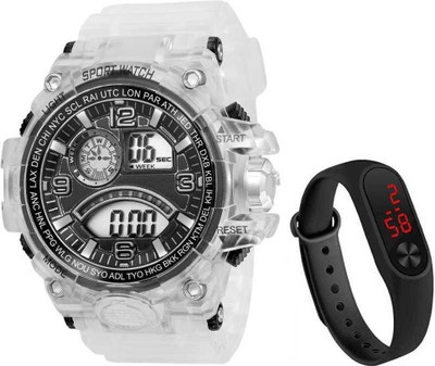 Actn A1C Transparent White Strap Black Dial NEW GENERATION DIGITAL NEW DIGITAL LED SPORTS Digital smart Watch Unique Arrow New Arrival Silicon Strap - FOR BOYS FOR MENS AND ETC NEW DIGITAL WATCH Digital Watch - For Men & Women Actn A1C Transparent White Strap Black Dial NEW GENERATION DIGITAL NEW DIGITAL LED SPORTS Digital smart Watch Unique Arrow New Arrival Silicon Strap - FOR BOYS FOR MENS AND ETC NEW DIGITAL WATCH Digital Watch - For Men & Women