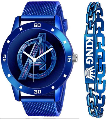 blutech Avenger_Blue_King_Blue_Bracelet Blue KING BRACELET COMBO SET FOR MEN Analog Watch  - For Men