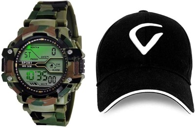 DKERAOD D+255 Best Fashion Combo Watch and cap Digital Watch  - For Boys