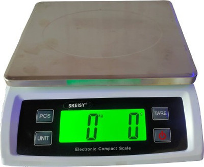 Skeisy SF-802/KS-009 WHITE STEEL PLATE WEIGHT MACHINE CAPACITY UP TO 30KG TO 1GM Weighing Scale(White)