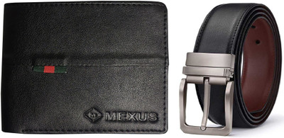 MEXUS Wallet & Belt Combo(Black, Brown)