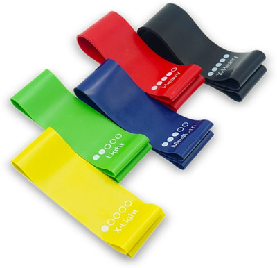 Pooras Stretching Loop Exercise Bands Resistance Tube(Multicolor)