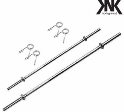 KNK Combo 3 Ft Plain Rod & 5 Ft Plain Rod with 4 Lock, Gym Rod (19MM) Weight Lifting Bar