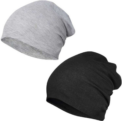 poshing Solid Beanie Cap(Pack of 2)