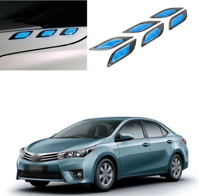 PECUNIA Srong Reflective Stripe Stickers for Car Fender Hood Bumper High-Intensity Night Visibility Reflective Decal Safety Warning Diamond Grade Carbon Fiber Universal for Car SUV (Blue) A236 Car Reflector Light(Blue)