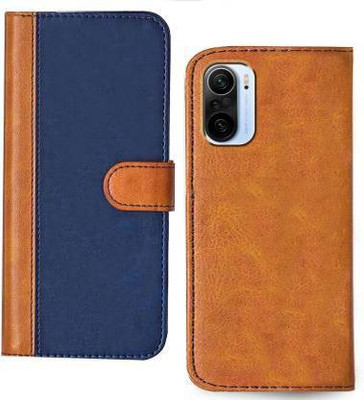Mycos Flip Cover for Mi 11X Pro 5G(Blue, Brown, Shock Proof, Pack of: 1)