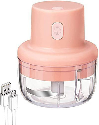 VRUNCY ENTERPRISE Electric Mini Garlic Chopper Portable Mini Chopper with USB Charging, Powerful Small Food Processor Garlic Masher Blender For Spice Meat Vegetable Nuts 250ML Vegetable & Fruit Chopper(1)
