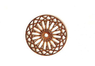 Gojeeva Round Wood Coaster Set(Pack of 6)