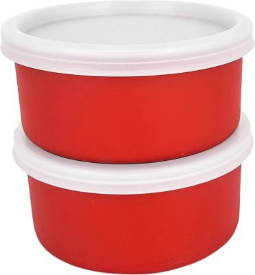 Zaib Steel Grocery Container  - 300 ml(Pack of 2, Red)