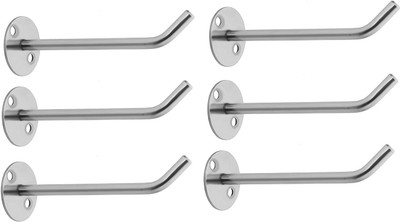 Nixnine NX2707 Stainless Steel Display Hook Hanger Showroom/Mobile Shop/Wall Mount/Clothing (12 Inch) Pack of 6 Door Hanger