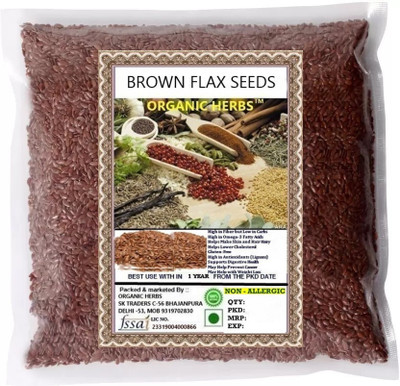 ORGANIC HERBS FLAX SEEDS Brown Flax Seeds(400 g)
