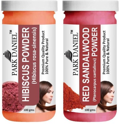 PARK DANIEL Premium Hibiscus Powder & Red Sandalwood Powder Combo Pack of 2 Bottles of 100 gm (200 gm )(200 g)