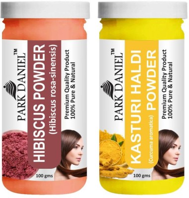 PARK DANIEL Face Pack Combo Of Hibiscus Powder & Kasturi Haldi Powder Combo Pack of 2 Bottles of 100 gm (200 gm )(200 g)
