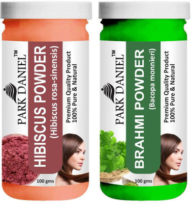 PARK DANIEL Pure & Natural Hibiscus Powder & Brahmi Powder Combo Pack of 2 Bottles of 100 gm (200 gm )(200 ml)