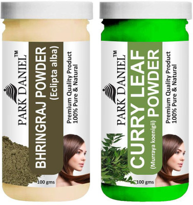 PARK DANIEL Pure & Natural Bhringraj Powder & Curry Leaf Powder Combo Pack(200 ml)