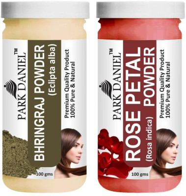 PARK DANIEL Pure & Natural Bhringraj Powder & Rose Petal Powder Combo Pack(200 ml)