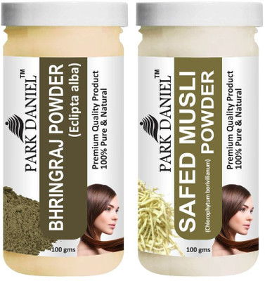 PARK DANIEL Pure & Natural Bhringraj Powder & Safed Musli Powder Combo Pack(200 ml)