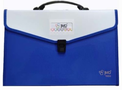 Greeshma Polypropylene 13 Pockets Plastic Expanding File Folder Documents Large Size A4/FC Letter Paper Holder with Carry Handle(Set Of 1, Blue)