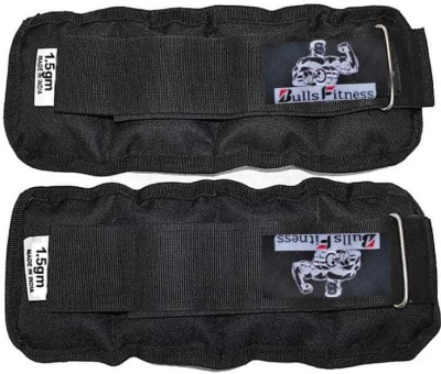 bulls fitness Black 1.5kg pair (2 pc x1.5kg ) Black Ankle & Wrist Weight, Ankle Weight(1.5 kg)