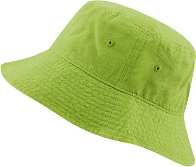 Zipper-G Unisex Cotton Bucket Hat Trendy Lightweight Outdoor Hot Fun Summer Beach Vacation Headwear(Lime, Pack of 1)