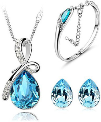 YouBella Alloy Blue, Silver Jewellery Set(Pack of 1)