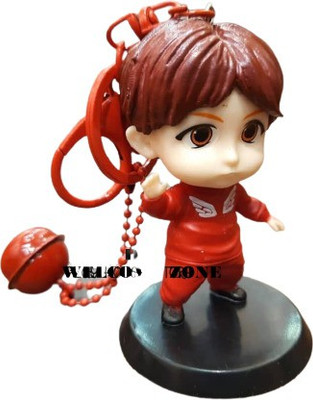 DSR TINY TAN BTS-BT21-Red-J-HOPE Keychains PVC Keychain Action Figures Toys keychains+Standee Key Chain