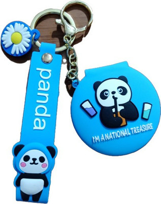 DSR Cartoon Anime Keyrings & Keychains Small Mirror Keychain Panda Keychains Key Chain