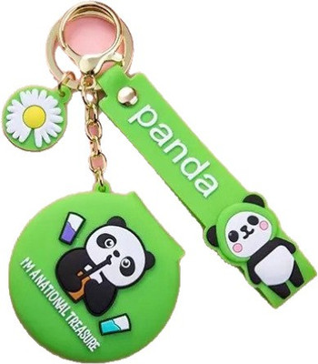 DSR Cartoon Anime Keyrings & Keychains Small Mirror Keychain Panda -Green Key Chain