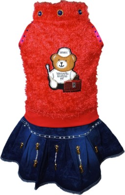 DREAMFILL Baby Girls Party(Festive) Top Skirt(Red)