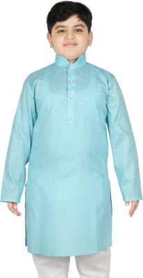 SG Boys Solid Straight Kurta(Light Blue)