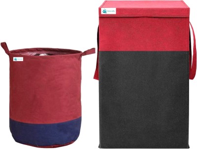 Unicrafts 45 L Maroon, Red, Black Laundry Basket(Non-Woven)