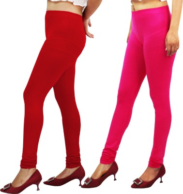 Style Access Churidar  Western Wear Legging(Red, Pink, Solid)