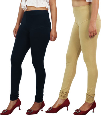 Style Access Churidar  Western Wear Legging(Dark Blue, Beige, Solid)