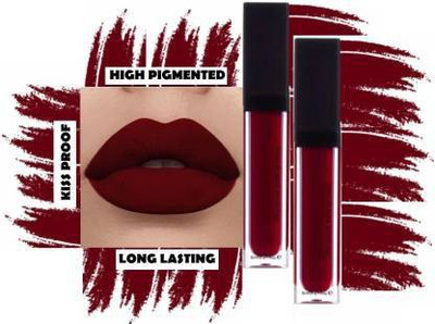 BTNT MATTE FINISH WATER PROOF & LONG LASTING MAROON LIPSTICK PACK OF 2(Maroon, 12 ml)