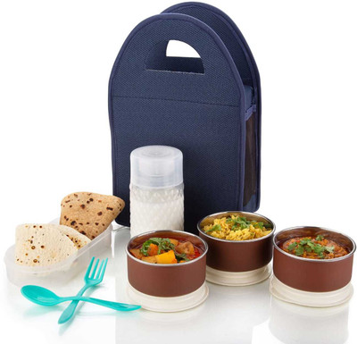Sunhet enterprise star new lunch box with bag 5 Containers Lunch Box(1 ml)