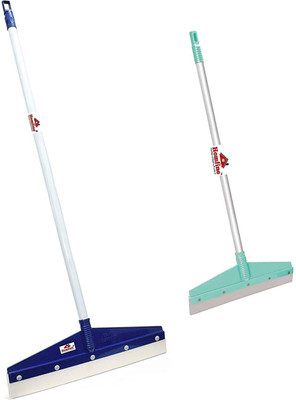 homfine ® Wiper Combo Set Floor Wiper and Bathroom Wiper with Wide Foam for Multi Purpose Cleaning Use (2Pcs, Multi Colour) MN-106+101 Floor Wiper(Green, Blue, Red)