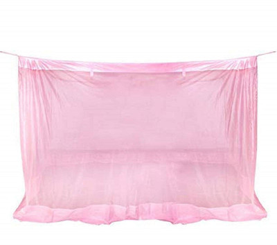 Iblay Cotton Adults Washable Mosquito NET for Double Bed Heera Net Specail Quality Material - Mosquito Net King Size Bed (8x8 FT, Pink1) Mosquito Net(Pink, Bed Box)