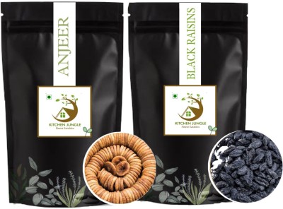 Kitchen Jungle Dry Fruits Combo Pack |� Black Premium Anjeer Raisins, Figs(2 x 250 g)